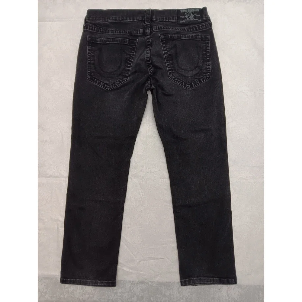 Men‎ Short 27 Inseam True Religion Black Jeans 36 Slim No Flap Hemmed 102158